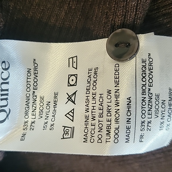 Quince Cotton Cashmere Fitted Ribbed Cardigan In Mocha Heather - Picture 5 of 16